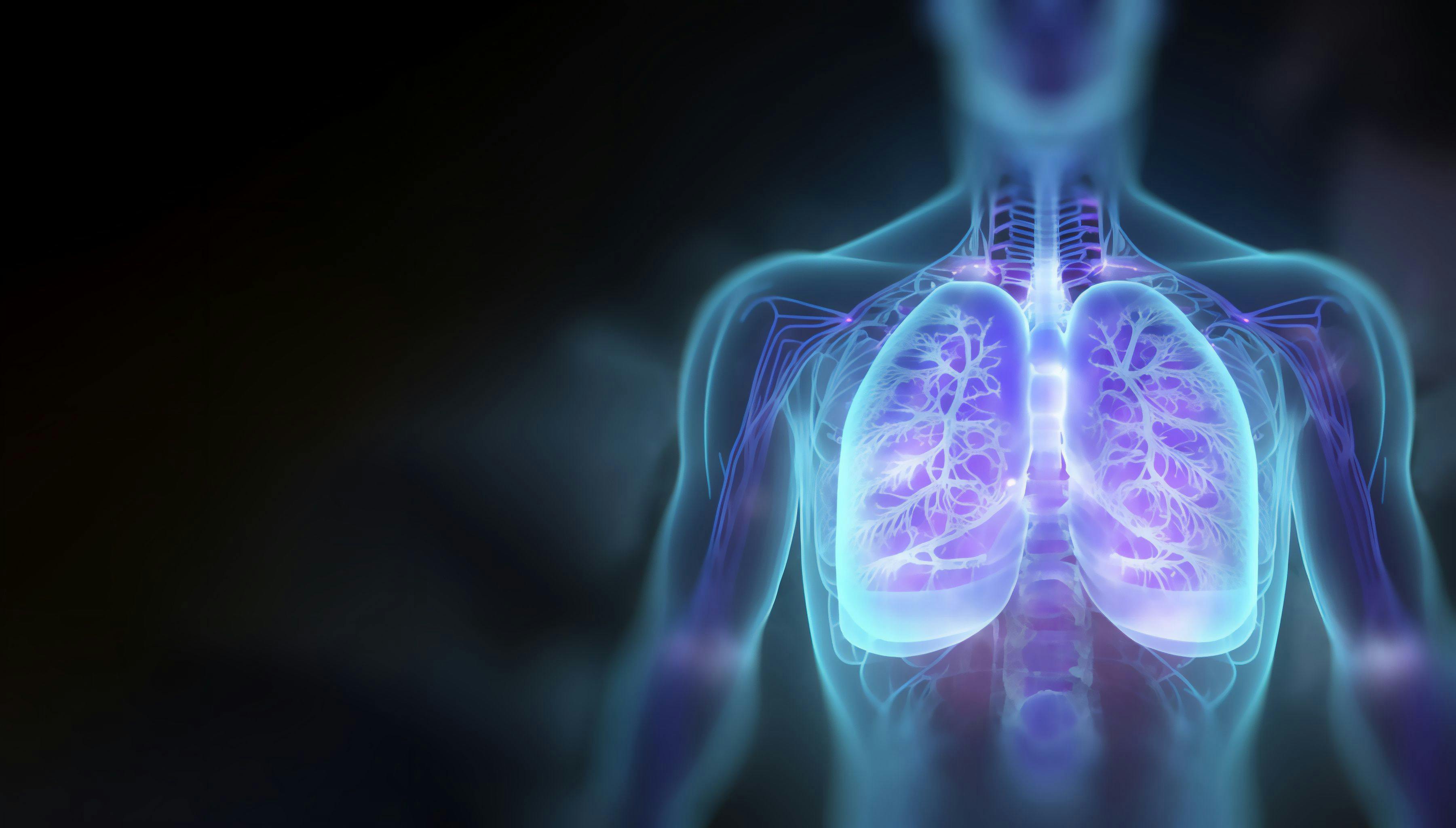 Concetto olografico di visualizzazione del cancro ai polmoni, malattia polmonare, trattamento del cancro ai polmoni: © catalin - stock.adobe.com
